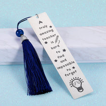 Load image into Gallery viewer, Teacher Appreciation Bookmark Teachers Thank You Gifts from Students Graduation Gift Back to School Gift Special Teacher Gift Metal Bookmark with Tassel