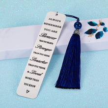 Load image into Gallery viewer, Inspirational Christmas Gifts for Women Men Bookmark for Book Lovers with Tassel Birthday Valentine's Day Gifts to Son Daughter from Mom Dad 2022 Graduation Gift for Her Him Teen Boy Girl