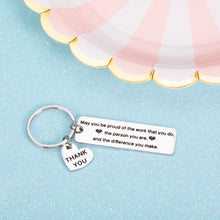 Load image into Gallery viewer, Coworker Thank You Gift Keychain for Women Men Colleague Boss Teacher Coach Retirement Gifts for Mentor Leader Nurse Doctor Employee Leaving Gift Birthday Christmas Going Away Keyring for Her Him
