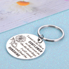 Load image into Gallery viewer, Inspirational Spiritual Gifts for Women Her Sunflower Charm Key Chain Birthday Christmas Graduation Floral Gifts for Adult Teen Girls Daughter Come of Age Friendship Key Ring Present