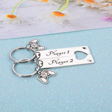 Load image into Gallery viewer, Valentines Day Gift for Him Boyfriend Gifts from Girlfriend Gamer Player 1 Player 2 Matching Keychain for Gamer Couple Keyring to My Man Husband Fiance Gift from Wife Fiancee Valentine Birthday Anniversary