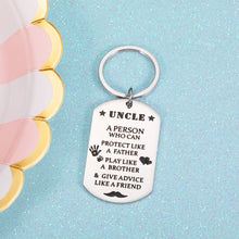 Load image into Gallery viewer, Uncle Gifts Keychain for Him Men Birthday Christmas Gifts or New First Time Uncle Funcle from Niece Nephew Fathers Day Valentines Day Wedding Anniversary GIF for Uncle