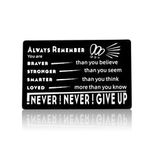 Load image into Gallery viewer, Inspirational Wallet Card for Son Daughter from Dad Mom Engraved Wallet Card Insert for Women Men Friend Coworker Encouragement Birthday Christmas Graduation Back to School Gift for Him Her Boy Girl