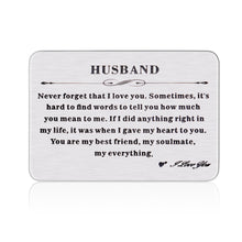 Load image into Gallery viewer, Engraved Wallet Insert Card Anniversary Gifts for Husband Boyfriend Groom Fiance Birthday Wedding Valentines Gift from Wife Girlfriend