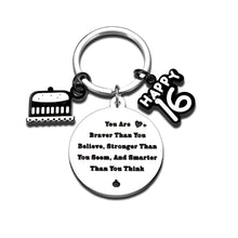 Load image into Gallery viewer, Sweet 16th Birthday Gifts for Son Daughter from Dad Mom Happy Birthday Keychain Teen Girls Boys Gift for Him Her Idea Inspirational Gifts for Grandson Granddaughter