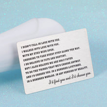 Load image into Gallery viewer, Valentine Day Gift for Him Her Husband Wife Wallet Card Insert Christmas Stocking Suffers Birthday Gifts for Women Men Wedding Anniversary Gif for Boyfriend from Girlfriend I Love You Gift Idea