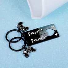 Load image into Gallery viewer, Boyfriend Gifts from Girlfriend Valentines Day Gift for Him Funny Gamer Player 1 Player 2 Matching Keychain for Couple to My Man Husband Fiance Gift from Wife Fiancee Valentine Birthday Anniversary