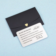 Load image into Gallery viewer, Engraved Wallet Insert Card Anniversary Gifts for Husband Boyfriend Groom Fiance Birthday Wedding Valentines Christmas Appreciation Gift from Wife Girlfriend I Love You Present for Men Him