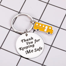 Load image into Gallery viewer, Bus Driver Gift for Men Women Thank You School Bus Driver Keychian Keeping Me Safe Appreciation Gift to Drivers Graduation Farewell Keepsake for Him Her Thanksgiving Day Christmas Bus Gifts Charm