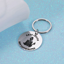 Load image into Gallery viewer, Funny Keychain Gifts for Women Coffee Addict Mom Bun Skull Coffee Office Gifts for Best Friend Coworker Valentines Day Christmas Birthday Gifts for Coffee Lovers Dead Inside But Caffeinated