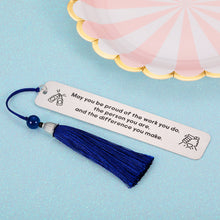 Load image into Gallery viewer, Inspirational Gift Bookmark for Women Men Appreciation Retirement Gifts for Teachers Coworkers Boss Friends Birthday Thank You Present to Son Daughter from Dad Mom Keyring Jewelry for Her Him