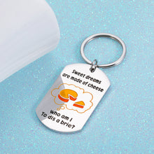 Load image into Gallery viewer, Funny Friend Keychain Gifts for Women Men Humorous Gift for BFF Best Friend Daughter Son Birthday Christmas Valentine Gift from Dad Mom Sweet Housewarming Gift Sweet Dreams are Made of Cheese