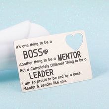 Load image into Gallery viewer, Boss Day Appreciation Gifts Wallet Card Insert Gift for Leader Mentor Manager Leaving Going Away Christmas Birthday Thank You Gift for Women Men Colleague Coworker Farewell Goodbye Retirement Present