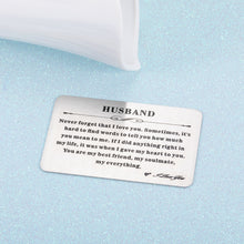 Load image into Gallery viewer, Engraved Wallet Insert Card Anniversary Gifts for Husband Boyfriend Groom Fiance Birthday Wedding Valentines Gift from Wife Girlfriend