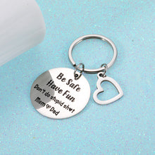 Load image into Gallery viewer, Funny Don't Do Stupid St Christmas Gifts for Son Teens from Mom Stocking Stuffers for Daughter Son Valentines Wedding Graduation Birthday New Driver Gift for Him Her Women Men Boys Girls Keychain