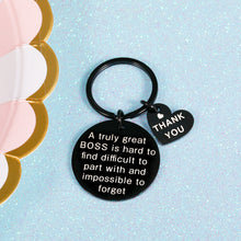Load image into Gallery viewer, Boss Thank You Appreciation Gifts Keychain for Leader Mentor Manager Colleague Leaving Going Away Farewell Present Retirement Birthday Christmas Keyring for Women Men Boss Day Gift for Him Her