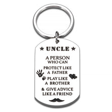 Load image into Gallery viewer, Uncle Gifts Keychain for Him Men Birthday Christmas Gifts or New First Time Uncle Funcle from Niece Nephew Fathers Day Valentines Day Wedding Anniversary GIF for Uncle