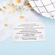 Load image into Gallery viewer, Husband Wife Wallet Card Insert Anniversary Birthday Gifts for Men Women Valentine Christmas Stocking Stuffers Gifts for Boyfriend Girlfriend I Love You Note Wedding Engagement Gifts Fiance Groom