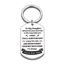 Load image into Gallery viewer, Daughter Gift from Mom Dad Inspirational Keychain for Teen Adult Girl Women Sweet Birthday Christmas Graduation Gift for Her Women Step Daughter from Stepmom Stepdad Coming of Age Gift