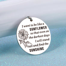 Load image into Gallery viewer, Inspirational Spiritual Gifts for Women Her Sunflower Charm Key Chain Birthday Christmas Graduation Floral Gifts for Adult Teen Girls Daughter Come of Age Friendship Key Ring Present