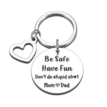 Load image into Gallery viewer, Funny Don't Do Stupid St Christmas Gifts for Son Teens from Mom Stocking Stuffers for Daughter Son Valentines Wedding Graduation Birthday New Driver Gift for Him Her Women Men Boys Girls Keychain