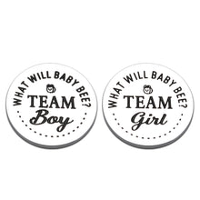Load image into Gallery viewer, Fun New Baby Gender Decision Coin Pregnancy Announcement Gift for New Parent Mom Dad First Time Daddy Mommy Baby Shower Gift Gender Reveal Ideas for Mum Dad to Be Double-Sided Team Boy Team Girl