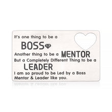 Load image into Gallery viewer, Boss Day Appreciation Gifts Wallet Card Insert Gift for Leader Mentor Manager Leaving Going Away Christmas Birthday Thank You Gift for Women Men Colleague Coworker Farewell Goodbye Retirement Present