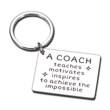 Load image into Gallery viewer, Coach Thank You Gift Keychain for Women Men Baseball Softball Football Team Appreciation Gift Basketball Soccer Volleyball Hockey Coach Teacher Retirement Gift Birthday Christmas Thanksgiving Present