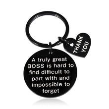 Load image into Gallery viewer, Boss Thank You Appreciation Gifts Keychain for Leader Mentor Manager Colleague Leaving Going Away Farewell Present Retirement Birthday Christmas Keyring for Women Men Boss Day Gift for Him Her