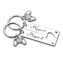 Load image into Gallery viewer, Valentines Day Gift for Him Boyfriend Gifts from Girlfriend Gamer Player 1 Player 2 Matching Keychain for Gamer Couple Keyring to My Man Husband Fiance Gift from Wife Fiancee Valentine Birthday Anniversary