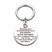 Load image into Gallery viewer, Loss of Pet Memorial Keychain Dog Cat Remembrance Jewelry Pet Sympathy Gift Dog Remembrance for Pet Owner Women Men Key Ring Gift for Dog Puppy Doggy Man's Best Friend Gift for Him Her