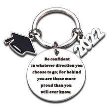 Load image into Gallery viewer, NUBARKO Inspirational Keychian Be Confident Graduation Gift for Students from Teachers High School University Graduation Party Ceremony keychian for Friends Classmates Seniors Class of 2022 Gift Idea