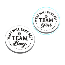 Load image into Gallery viewer, Fun New Baby Gender Decision Coin Pregnancy Announcement Gift for New Parent Mom Dad First Time Daddy Mommy Baby Shower Gift Gender Reveal Ideas for Mum Dad to Be Double-Sided Team Boy Team Girl