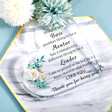 Load image into Gallery viewer, Gifts for Boss Leader Acrylic Boss's Day Gifts Heart Sign Boss Lady Office Desk Gifts for Leaving Job Appreciation Plaque Mentor Manager Birthday Christmas Retirement Paperweight Keepsake to Friend