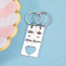 Load image into Gallery viewer, Couples Gifts for Husband Wife Boyfriend Gifts from Girlfriend Matching Keychain for Anniversary Christmas Birthday Wedding Engagement Valentine Sweetest Day Gifts for Him Her Wifey Hubby Women Men