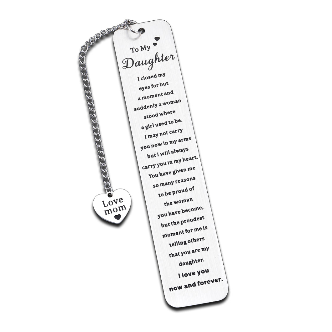 Inspirational Bookmark Gifts for Daughter Bonus Daughter from Mom Srocking Stuffers for Teens Girls Kids Wedding Christmas Birthday Gifts for Girls Adult Daughter Women Her Valentines Graduation Gifts