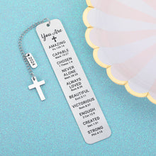 Load image into Gallery viewer, Religious Christian Gifts Bookmark for Women Girls Baptism Gifts for Teen Girls Teenage Graduation Birthday Gifts for Her First Communion Gift for Girls Stocking Stuffers for Teens Girls Boy Christmas
