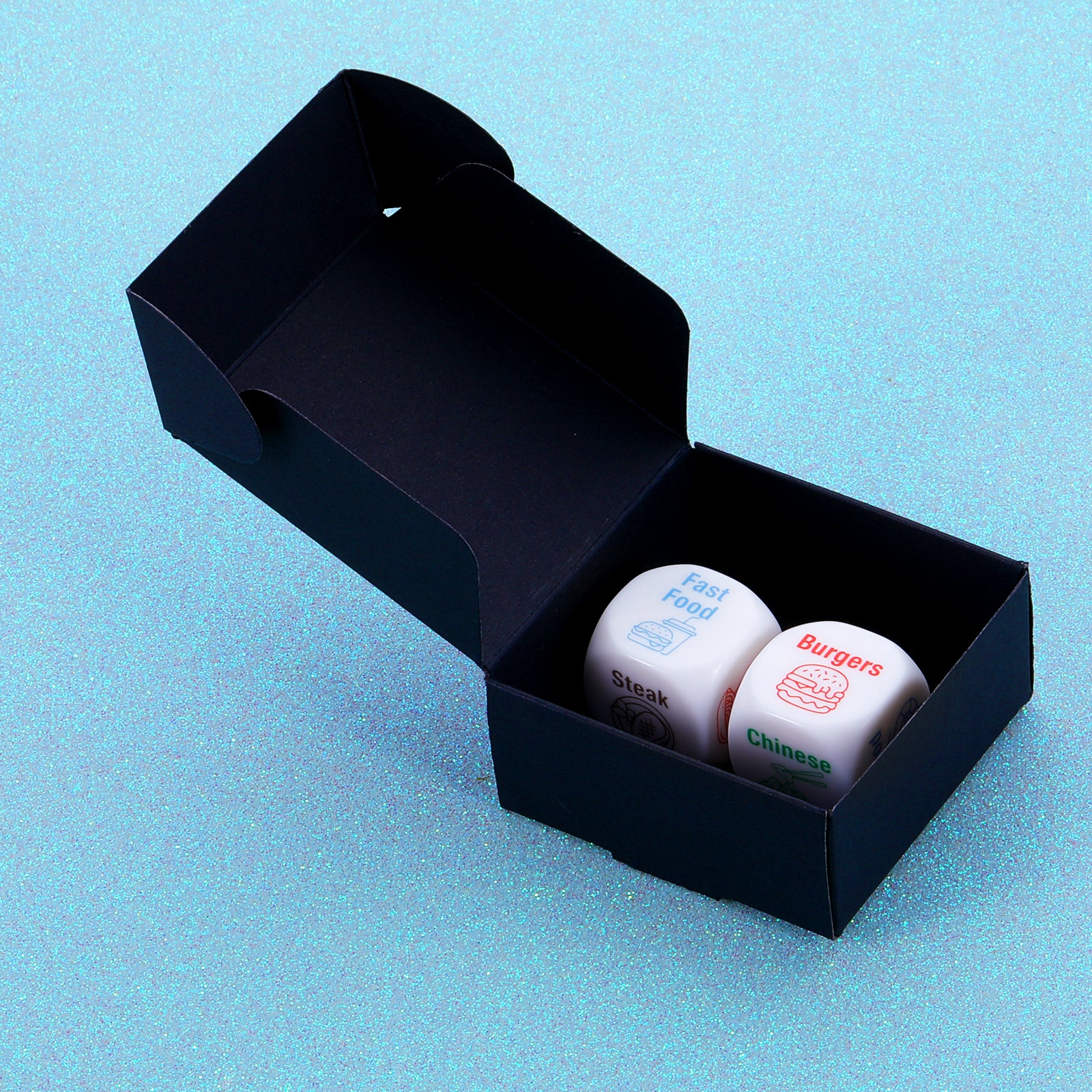 Food Decision Dice - Stainless Steel Funny Gift For Couples, Husband, Wife (What To Eat Game)