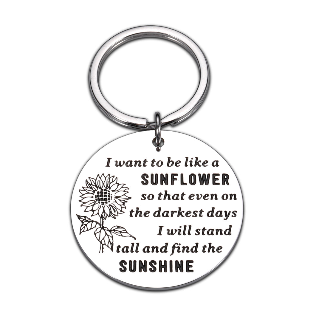 Inspirational Spiritual Gifts for Women Her Sunflower Charm Key Chain Birthday Christmas Graduation Floral Gifts for Adult Teen Girls Daughter Come of Age Friendship Key Ring Present
