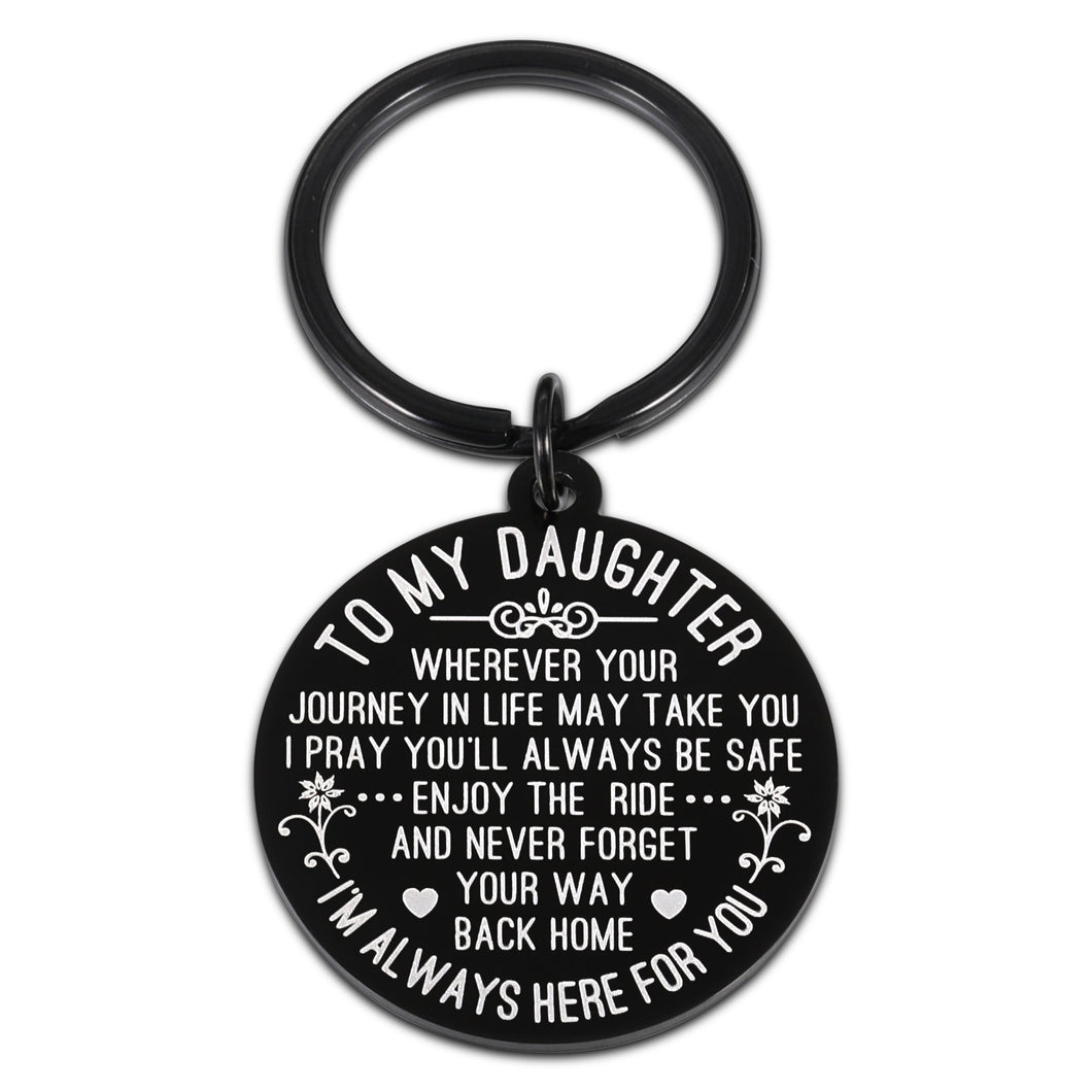 to My Daughter Keychain Gift from Mom Dad Birthday Gift for Her Women