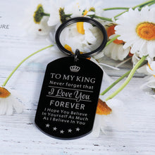 Load image into Gallery viewer, to My Man Valentines Birthday Christmas Gifts for Boyfriend Husband Men Groom Couples I Love You Keychain from Girlfriend Wife Bride Anniversary Wedding Father’s Day Pendant Jewelry Gifts for Him
