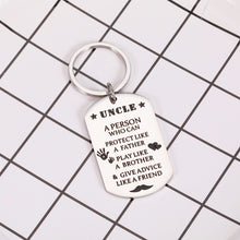 Load image into Gallery viewer, Uncle Gifts Keychain for Him Men Birthday Christmas Gifts or New First Time Uncle Funcle from Niece Nephew Fathers Day Valentines Day Wedding Anniversary GIF for Uncle
