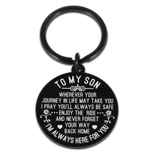 Load image into Gallery viewer, Inspirational Keychain Gift to Son from Mom Dad Birthday Gift to Him Men
