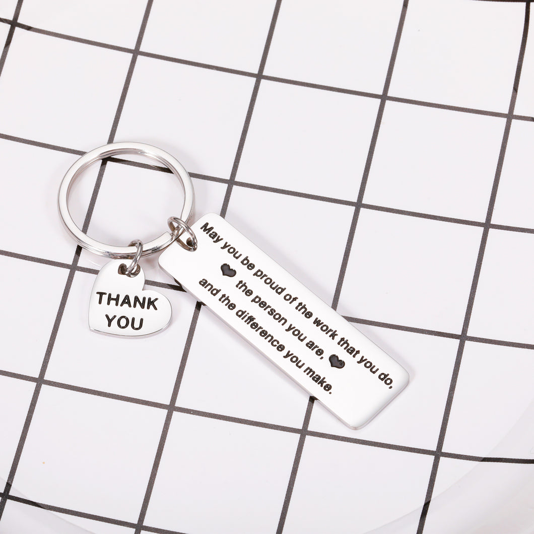 Coworker Thank You Gift Keychain for Women Men Colleague Boss Teacher Coach Retirement Gifts for Mentor Leader Nurse Doctor Employee Leaving Gift Birthday Christmas Going Away Keyring for Her Him