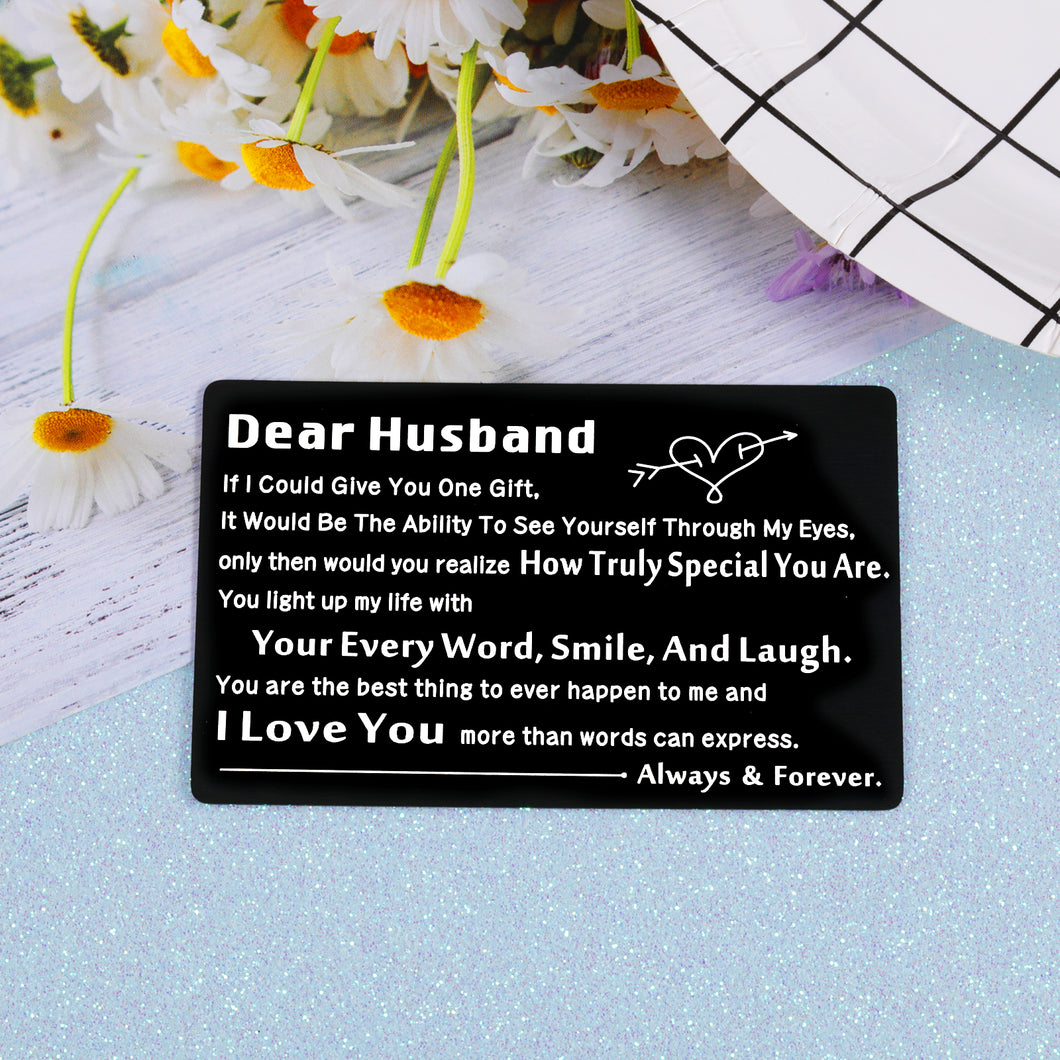 Engraved Wallet Insert Card Anniversary Day Gifts for Husband Boyfriend Groom Fiance Birthday Wedding Valentines Christmas Appreciation Gift from Wife Girlfriend I Love You Present for Men Him