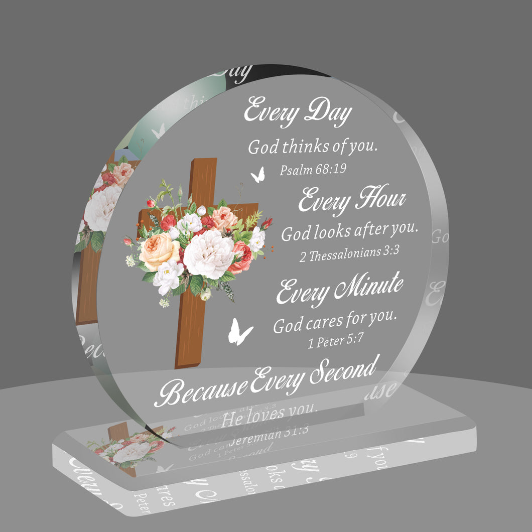 Acrylic Christmas Gifts for Daughter Son Women Men Inspirational Christian Gift with Bible Verse and Prayers Religious Gift Scripture Gift for Goddaughter Godson Friends Mom Dad Religious Paperweight