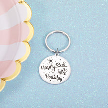 Load image into Gallery viewer, Sweet 18th Birthday Gifts for Son Daughter from Dad Mom Happy Birthday Keychain Teen Girls Boys Gift for Him Her Idea Inspirational Gifts for Grandson Granddaughter Christmas Gift Double-side Keyring
