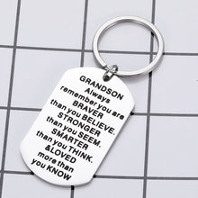 Load image into Gallery viewer, Inspirational Graduation Gifts Keychain for Grandson from Grandma Grandpa Grandparents Birthday Christmas Gifts for Boys Kids Teenage Stocking Stuffer
