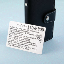 Load image into Gallery viewer, Engraved Wallet Card for New Dad Daddy to Be Pregnancy Baby Announcement Gifts for Him New Father Mother Soon to Be Daddy Gifts for Men First Time Dads Moms Gifts from New Mommy Birthday Christmas
