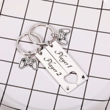 Load image into Gallery viewer, Valentines Day Gift for Him Boyfriend Gifts from Girlfriend Gamer Player 1 Player 2 Matching Keychain for Gamer Couple Keyring to My Man Husband Fiance Gift from Wife Fiancee Valentine Birthday Anniversary
